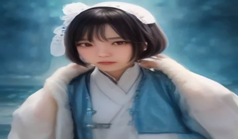 女王调教场景的视频封面缩略图，珊瑚色主调，角色造型鲜明，构图有张力